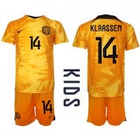 Netherlands Davy Klaassen #14 Replica Home Minikit World Cup 2022 Short Sleeve (+ pants)